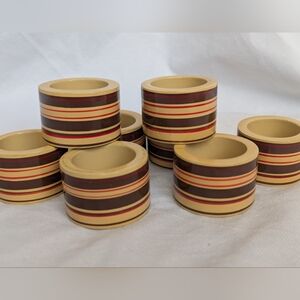 Striped Napkin Rings 8 Piece Set